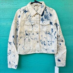 FREE PEOPLE RUMORS BLEACHED DENIM JACKET SIZE SMALL NWT